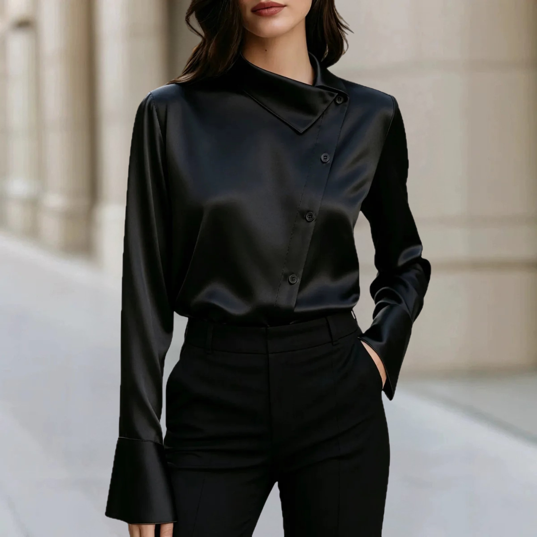 Deliah Asymmetric Collar Blouse