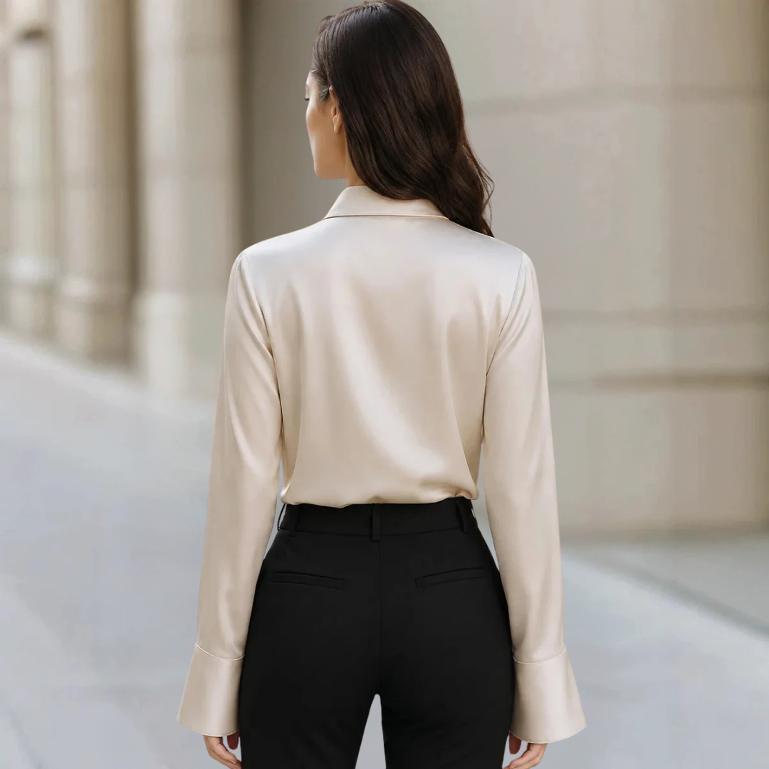 Deliah Asymmetric Collar Blouse