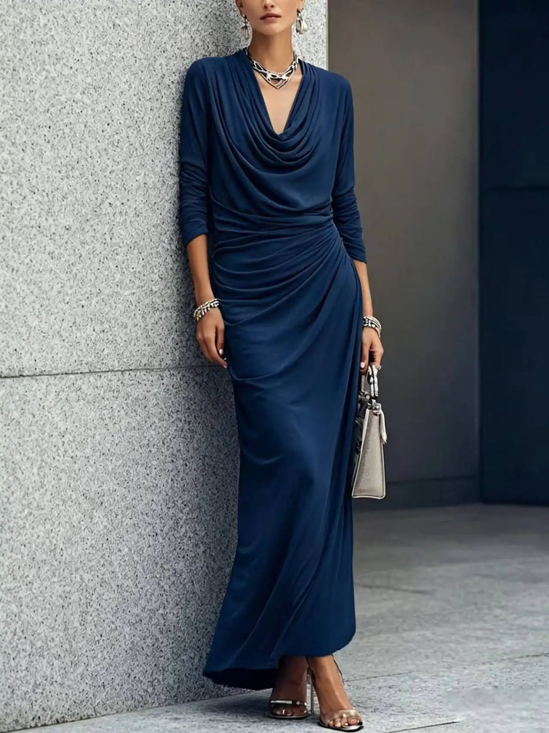 Karina Draped Cowl Maxi Dress