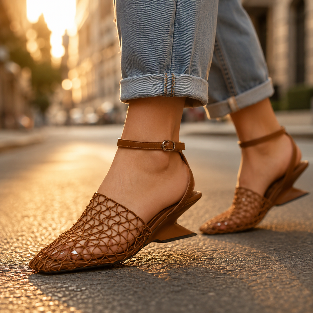 Alvina Square Toe Slingback Sandals