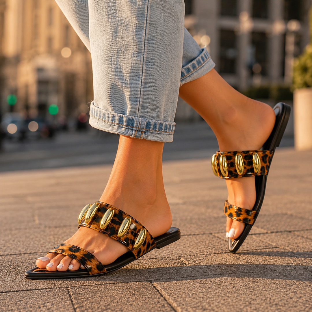 Arya Orthopedic Pointed Toe Slide Sandals
