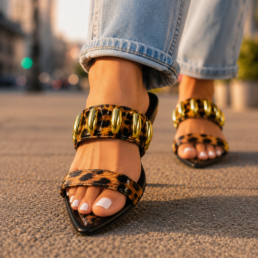 Arya Orthopedic Pointed Toe Slide Sandals