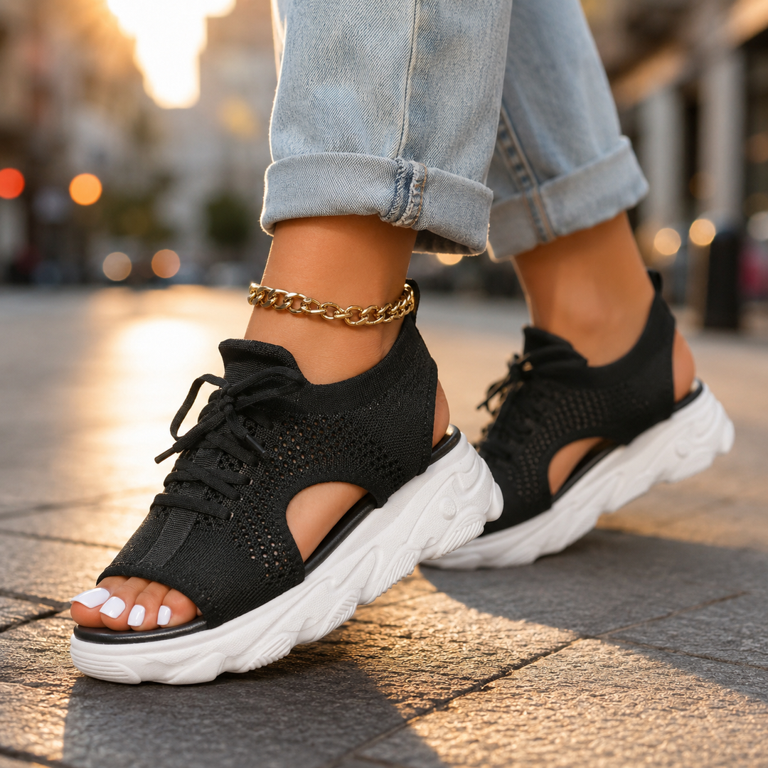 Ella Comfortable Supportive Lace Up Sandals