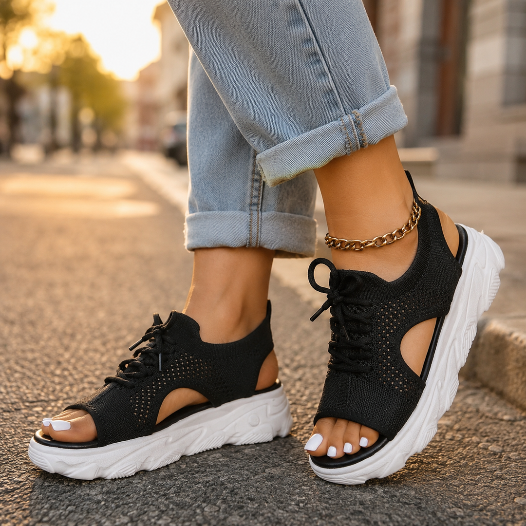 Ella Comfortable Supportive Lace Up Sandals