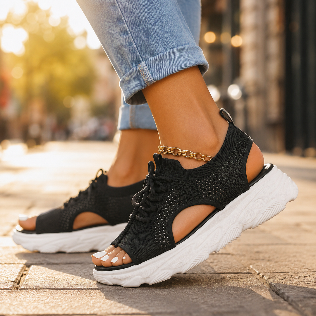 Ella Comfortable Supportive Lace Up Sandals