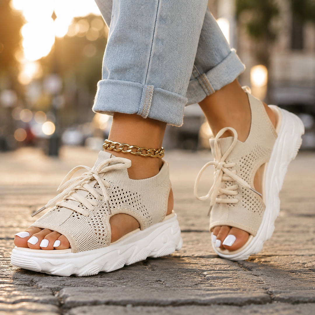 Ella Comfortable Supportive Lace Up Sandals