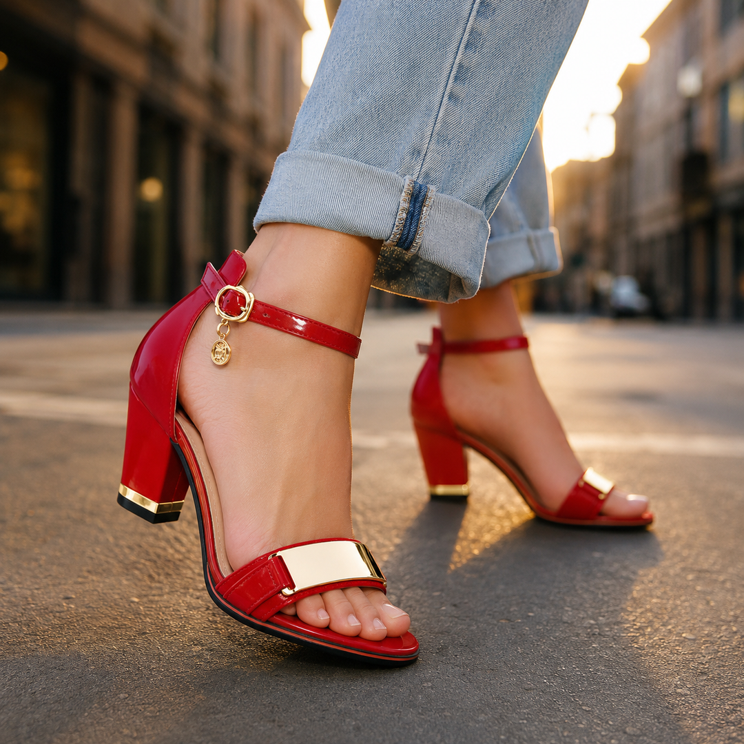 Zendya Open Toe Block Heels