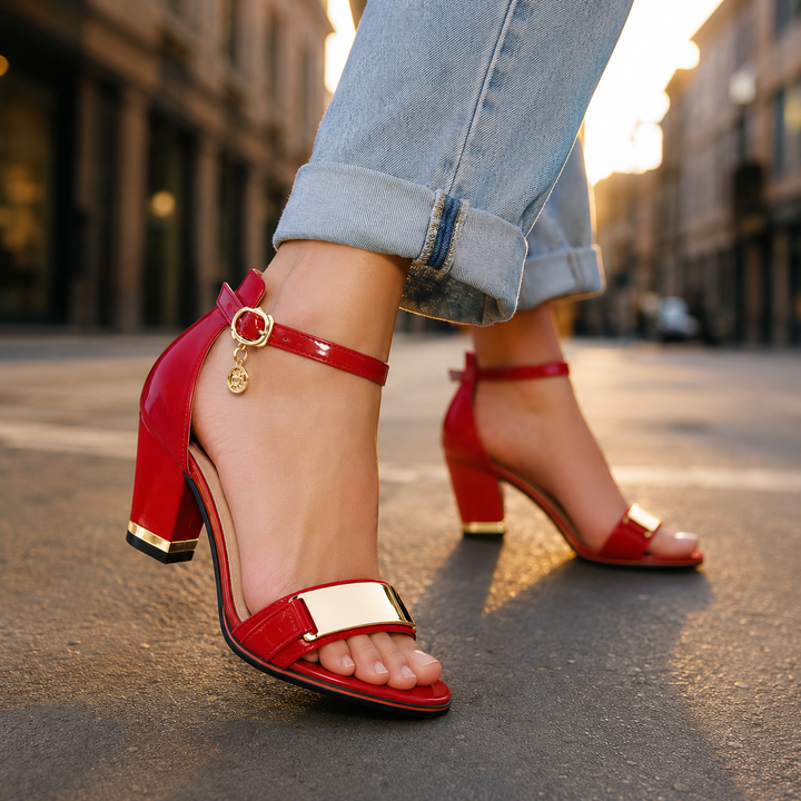 Zendya Open Toe Block Heels
