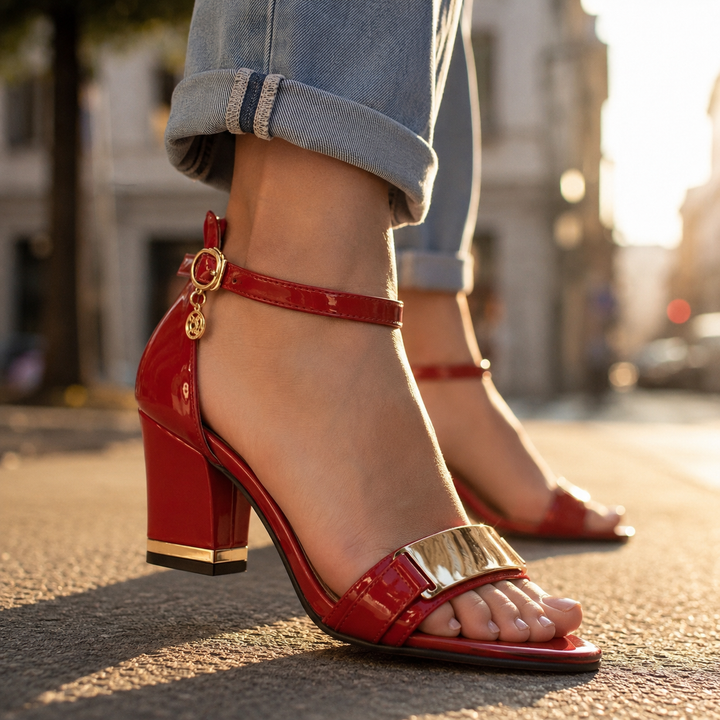 Zendya Open Toe Block Heels
