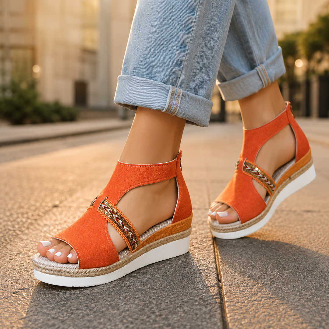 Paisley Comfortable Supportive Wedge Sandals