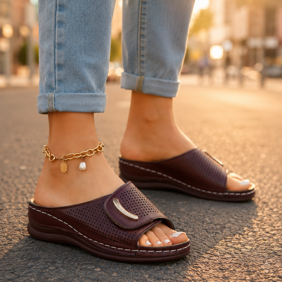 Shiela Supportive Wedge Slide Sandals