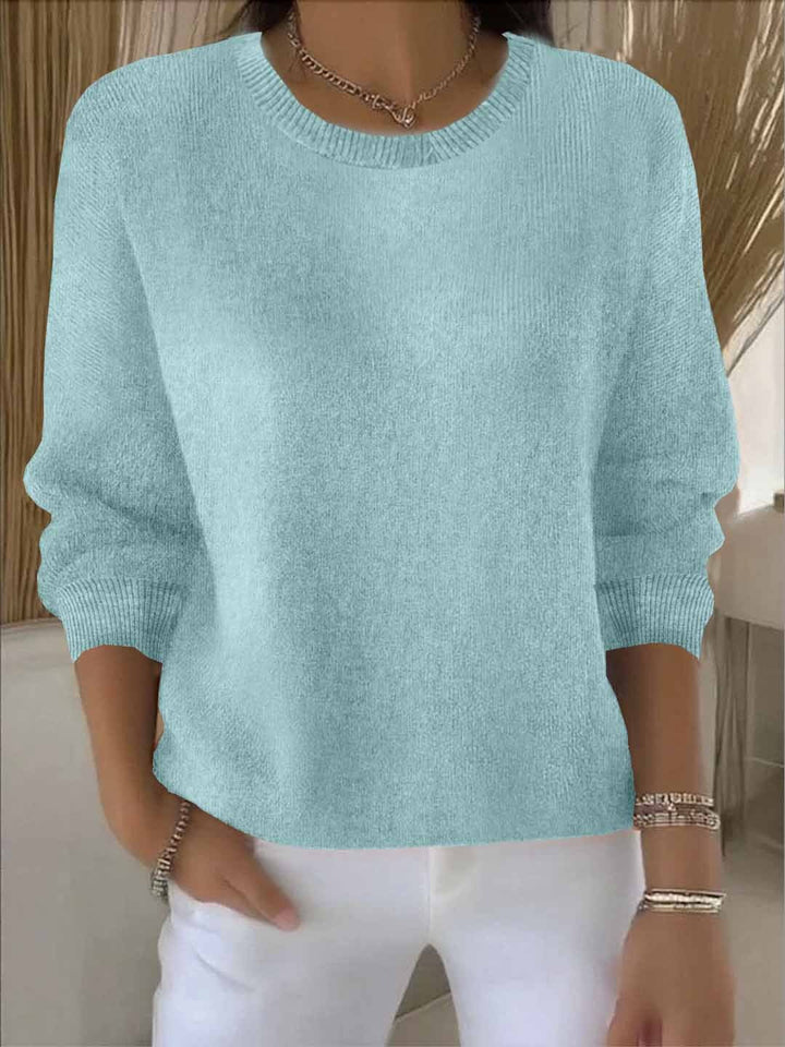 Light green pullover sweater with relaxed fit