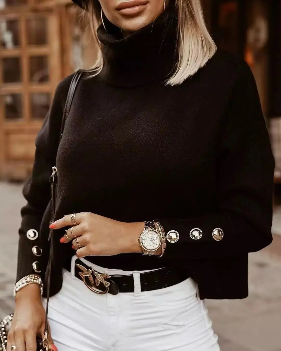 Marigold Turtleneck Knit Sweater