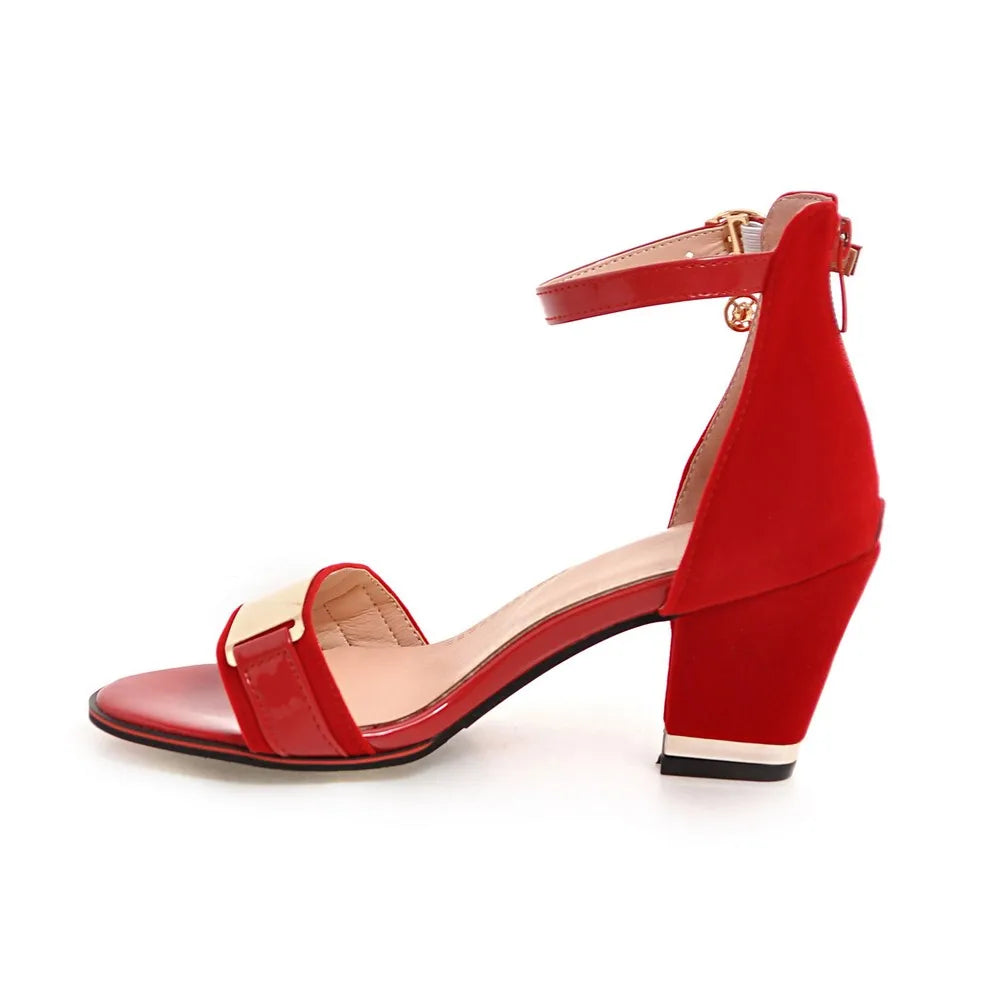 Zendya Open Toe Block Heels