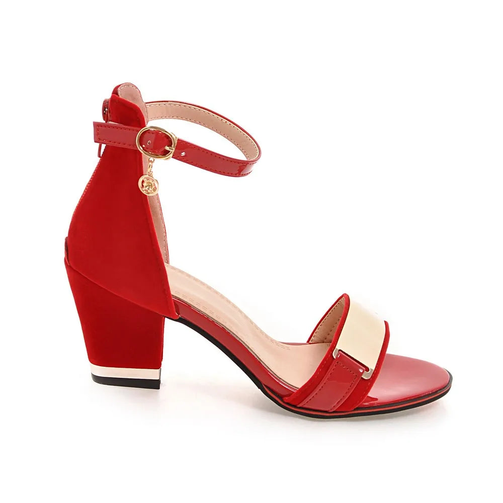 Zendya Open Toe Block Heels
