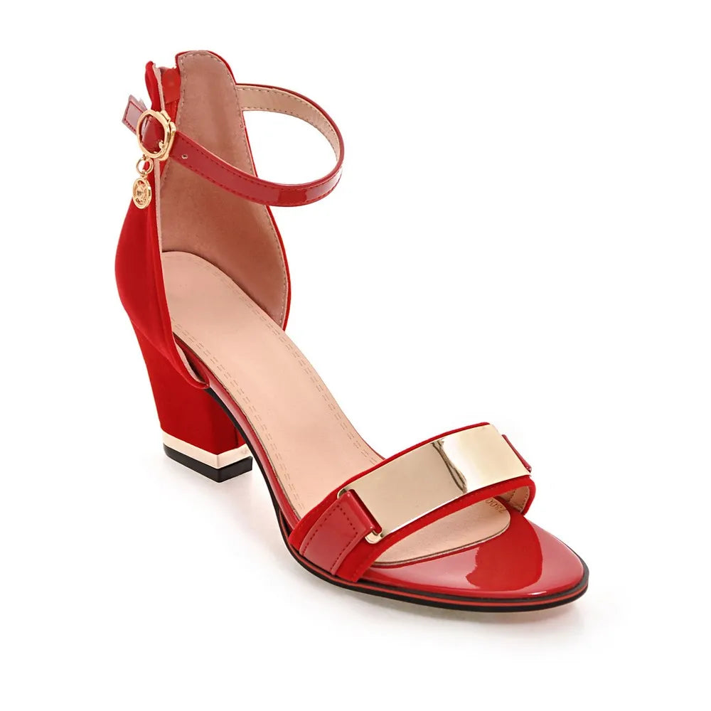 Zendya Open Toe Block Heels