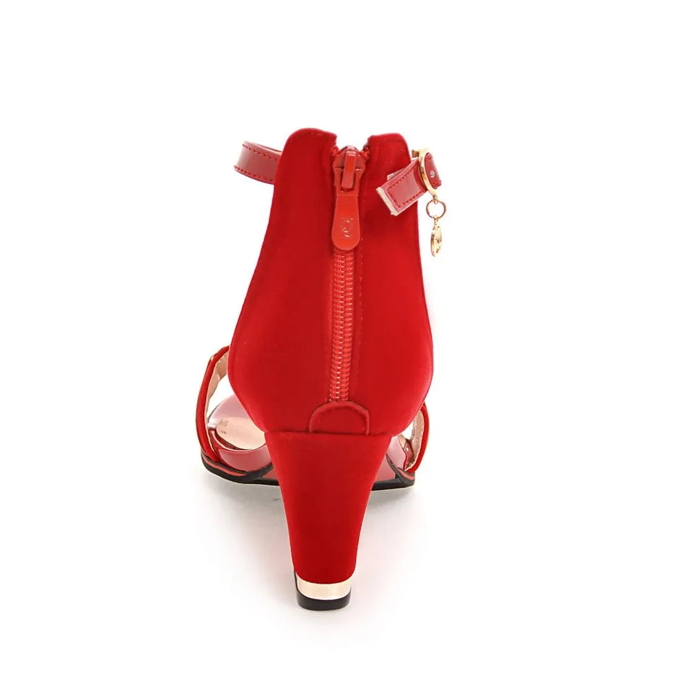 Zendya Open Toe Block Heels