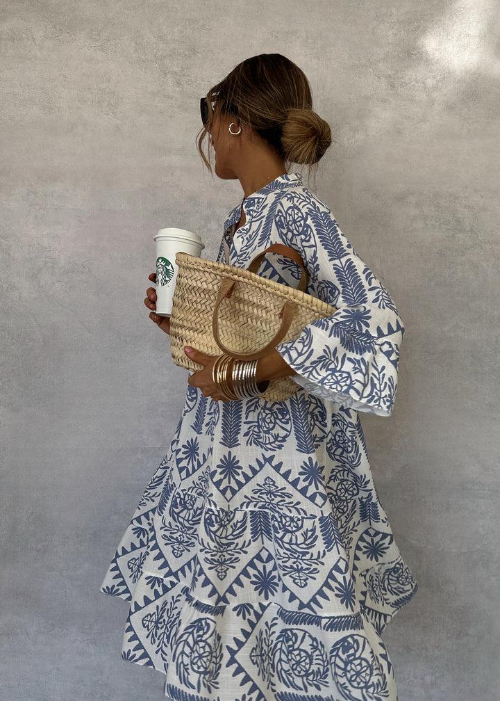 Amelia Boho Patterned Long Sleeve Mini Dress