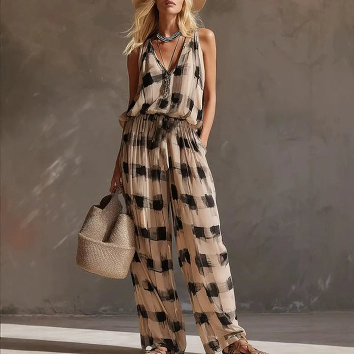 Rosavella Bohemian Abstract Print Two-Piece Set