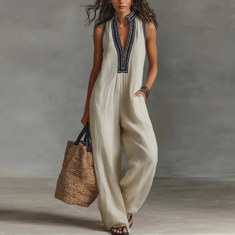Christine Lace Trim Jumpsuit