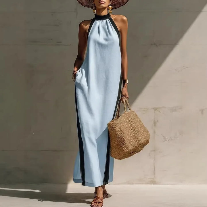 Bruna Casual Halter Maxi Dress