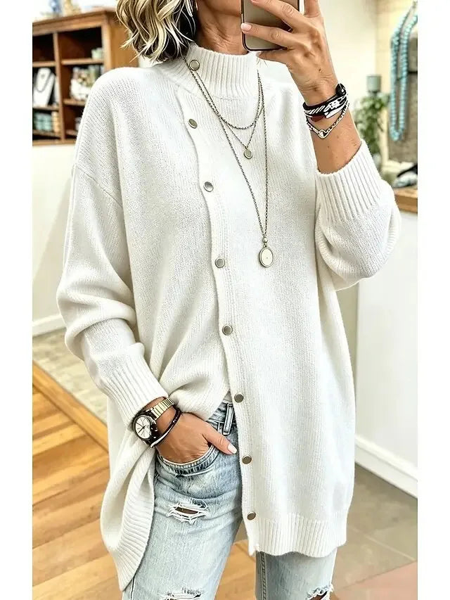 Dolce Wrap Front Button Sweater