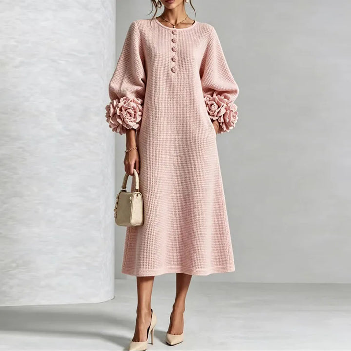 Verity Button Front Knit Midi Dress