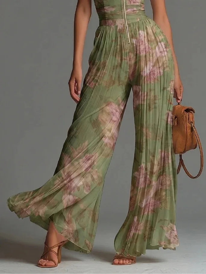 Chiara Pleated Wide Leg Jumpsuit