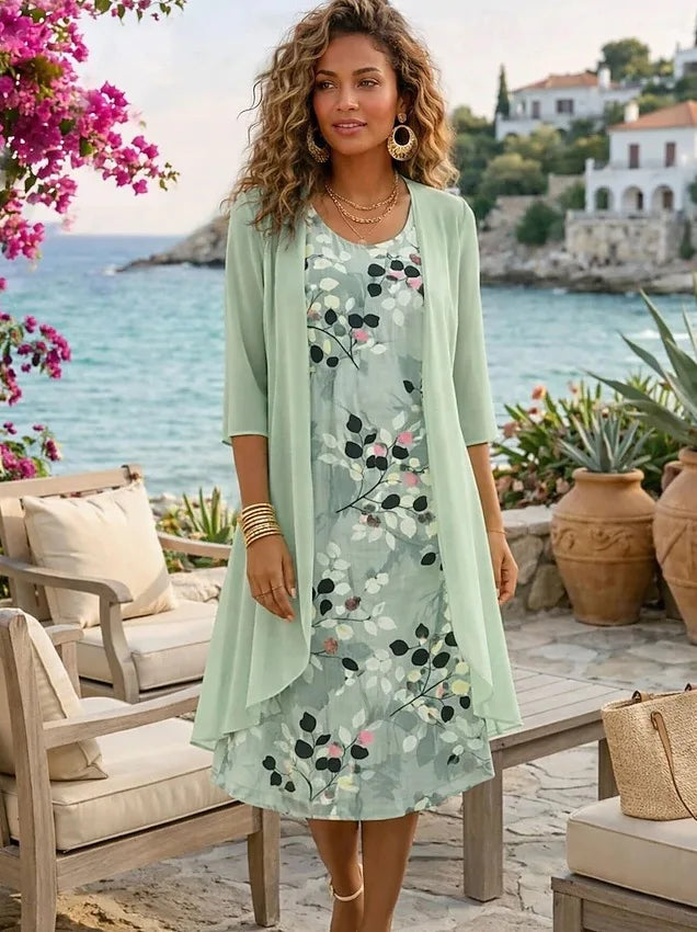 Carina Floral Print Midi Dress Set