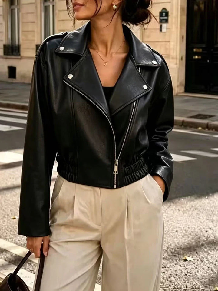 Marielle Cropped Moto Jacket