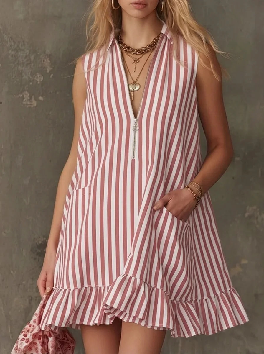 Jade Flowy Ruffle Hem Mini Dress