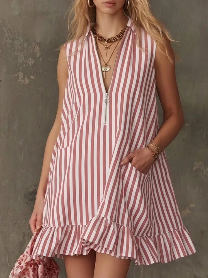 Jade Flowy Ruffle Hem Mini Dress
