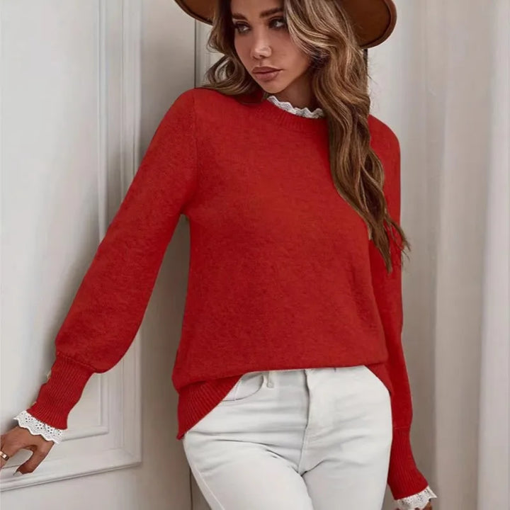 Marisette Lace Trim Pullover