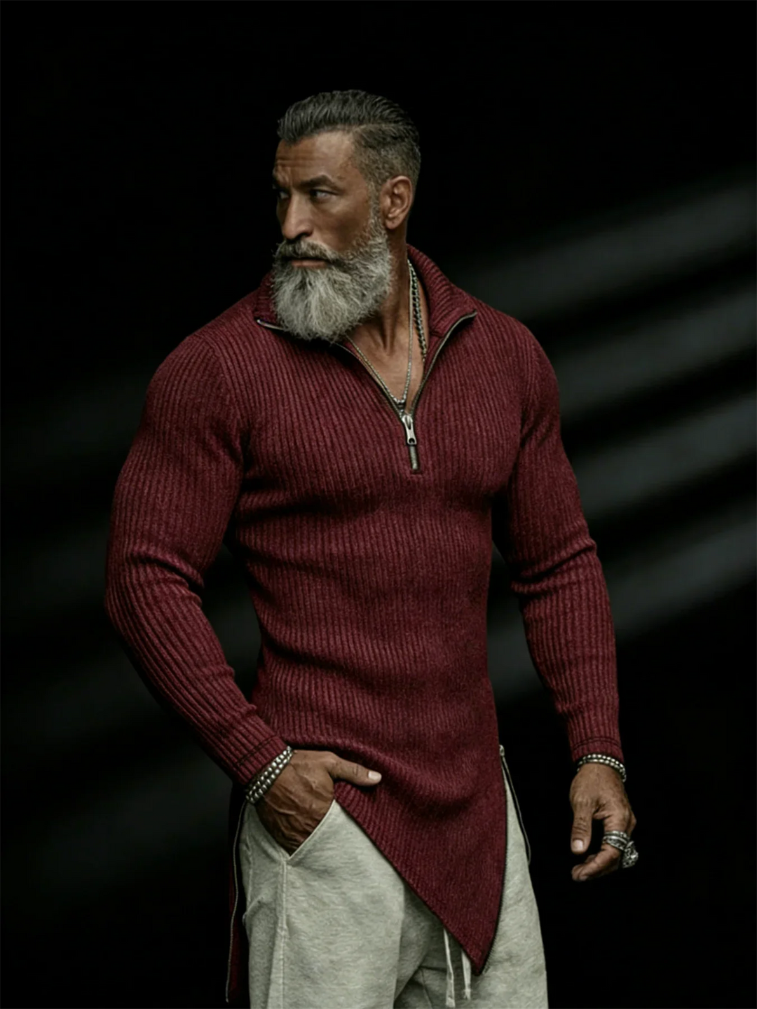 Crismon Quater Zip Knit Sweater