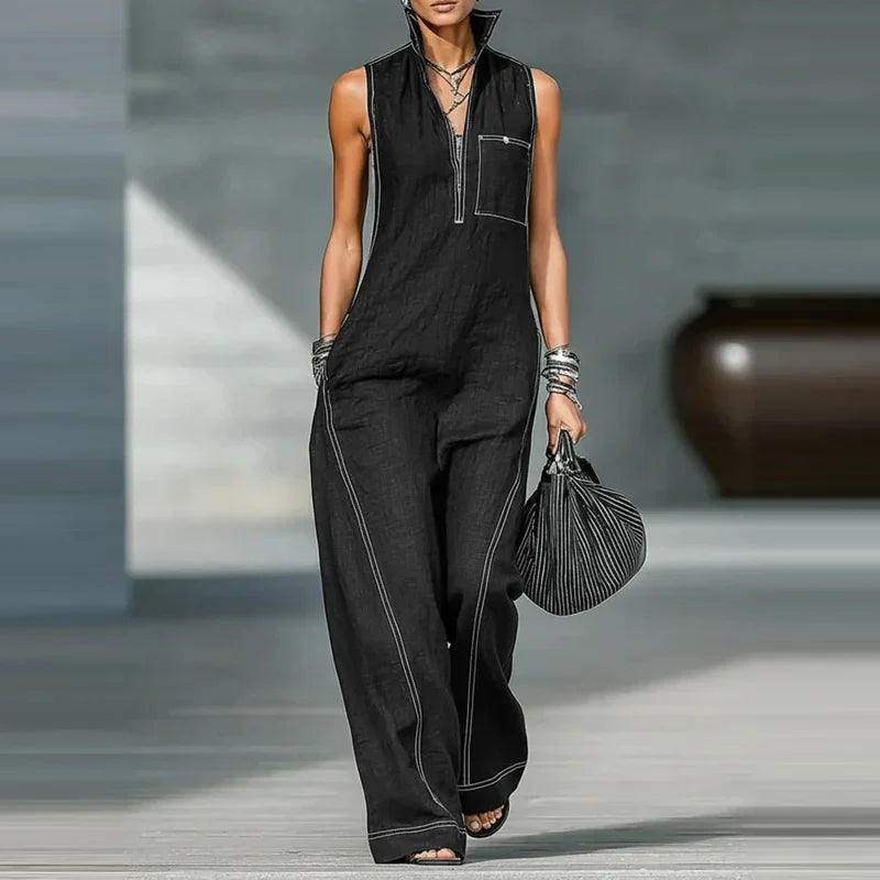 Paisley Sleeveless Wide Leg Jumpsuit