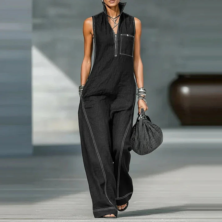 Paisley Sleeveless Wide Leg Jumpsuit