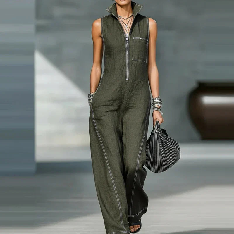 Paisley Sleeveless Wide Leg Jumpsuit