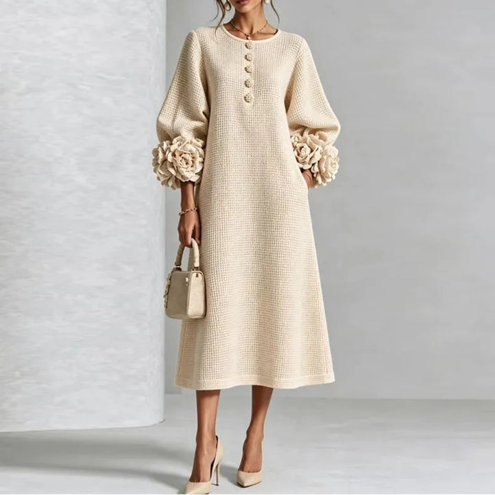Verity Button Front Knit Midi Dress