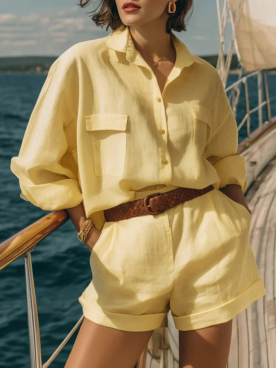 Neoma Casual Long Sleeve Breasted Two-Piece Set