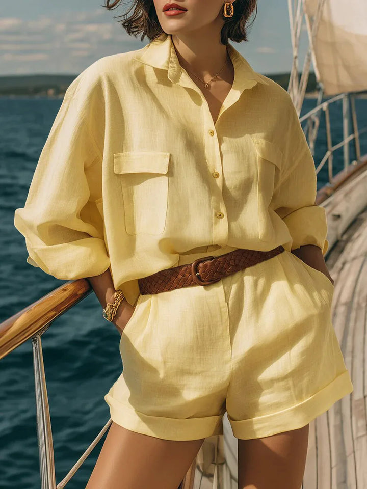 Neoma Casual Long Sleeve Breasted Two-Piece Set