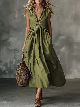 Arlisse Bohemian Gathered Waist Maxi Dress