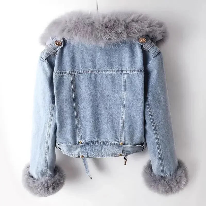 Valeria Faux Fur Denim Jacket