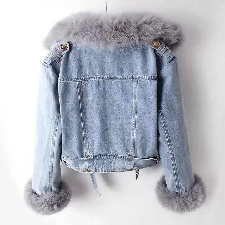 Valeria Faux Fur Denim Jacket