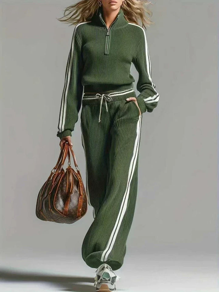 Adalyn Half Zip Ribbed Set