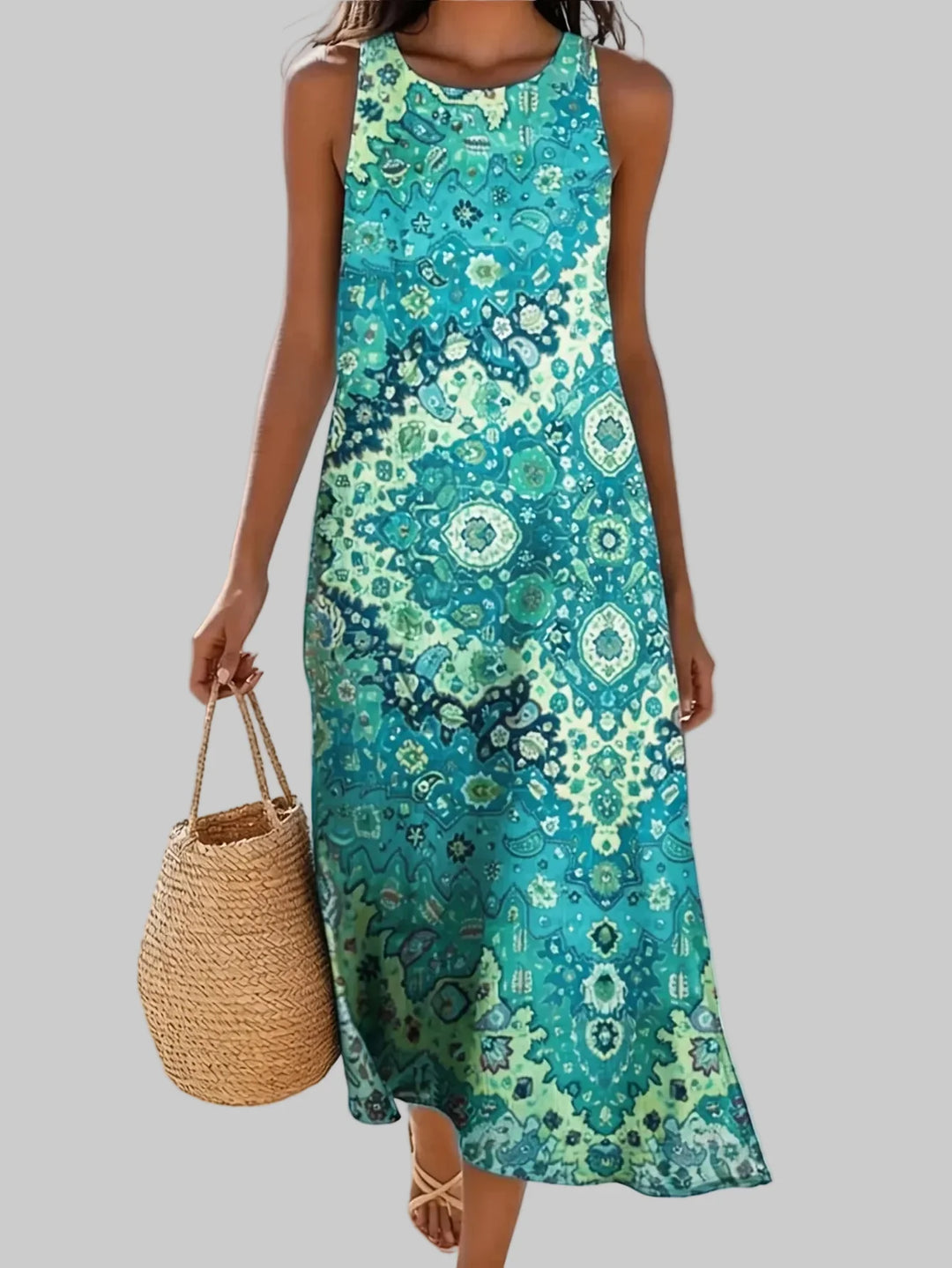 Aviora Bohemian Floral Midi Dress