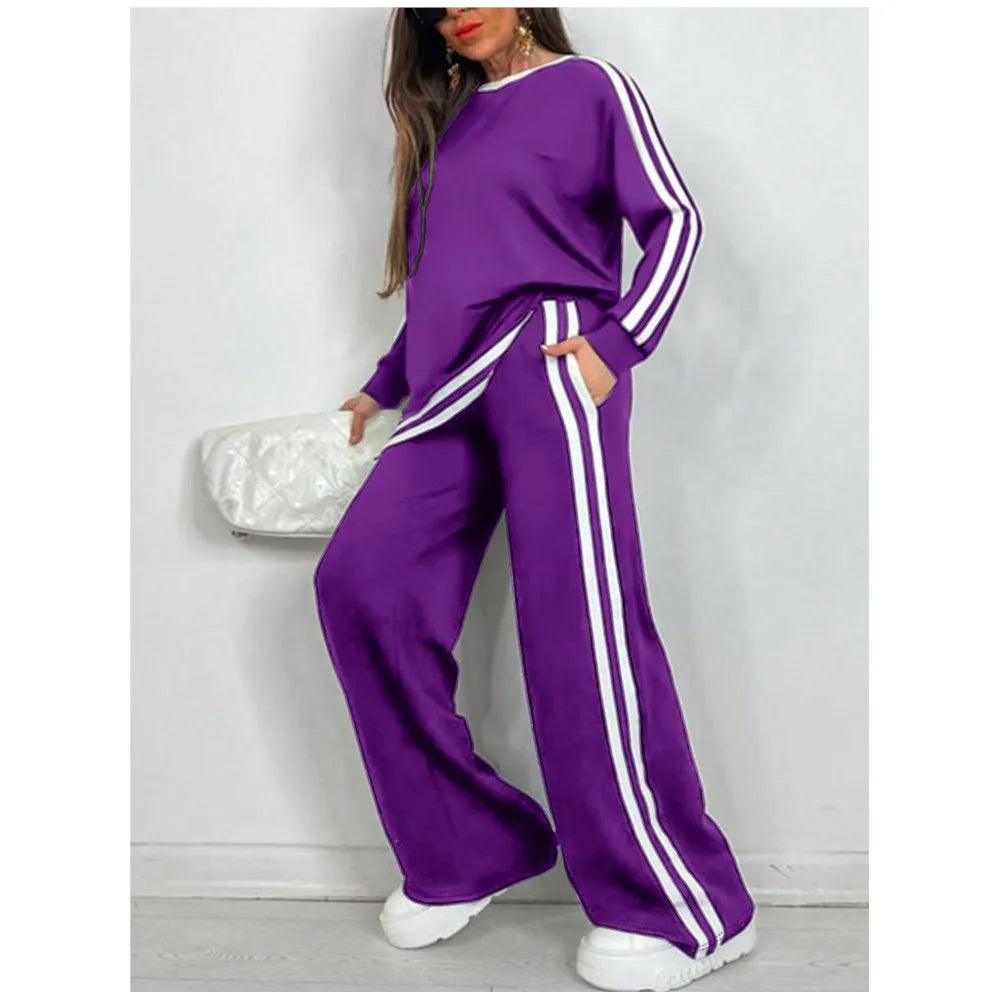 Madina Sports Stripe Lounge Set