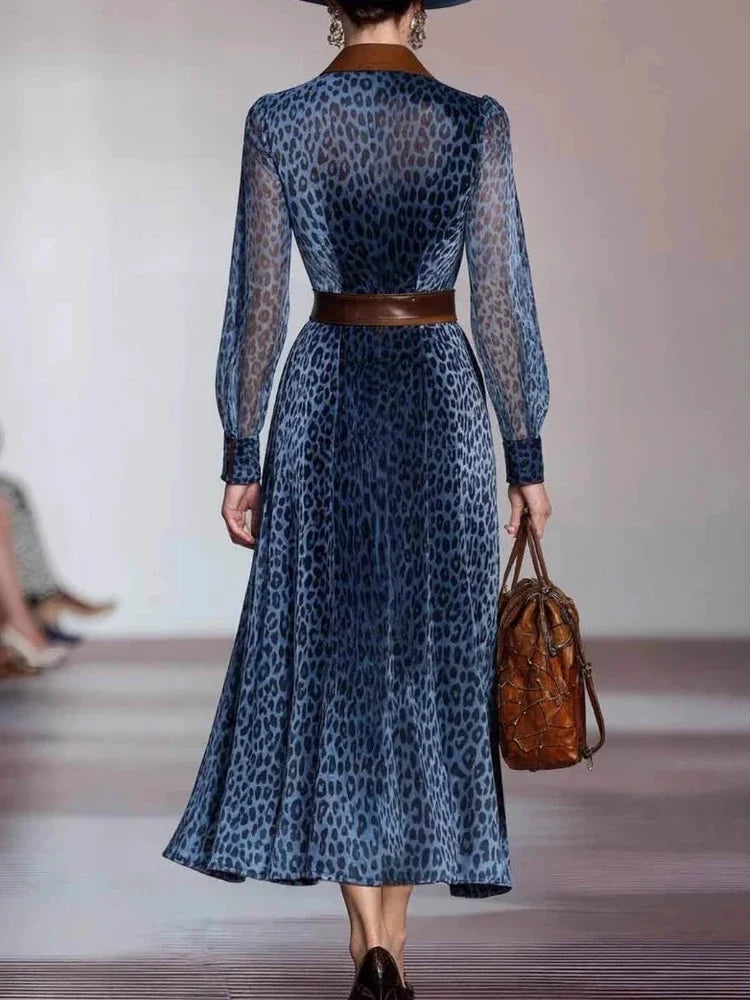 Belle Printed Mesh Midi Dress