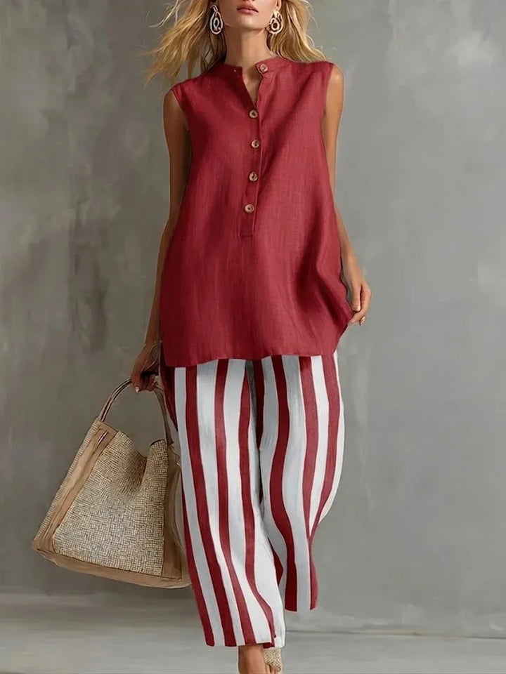 Geneva Striped Wide Leg Set