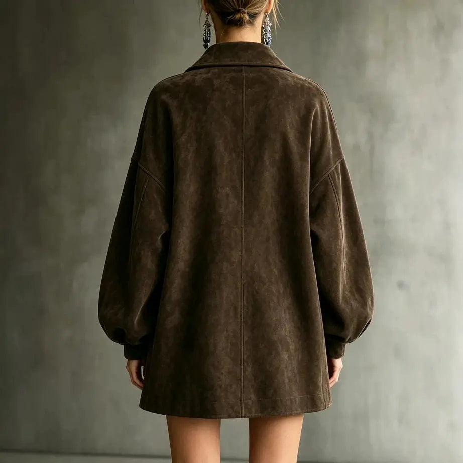 Odalys Button Front Suede Jacket