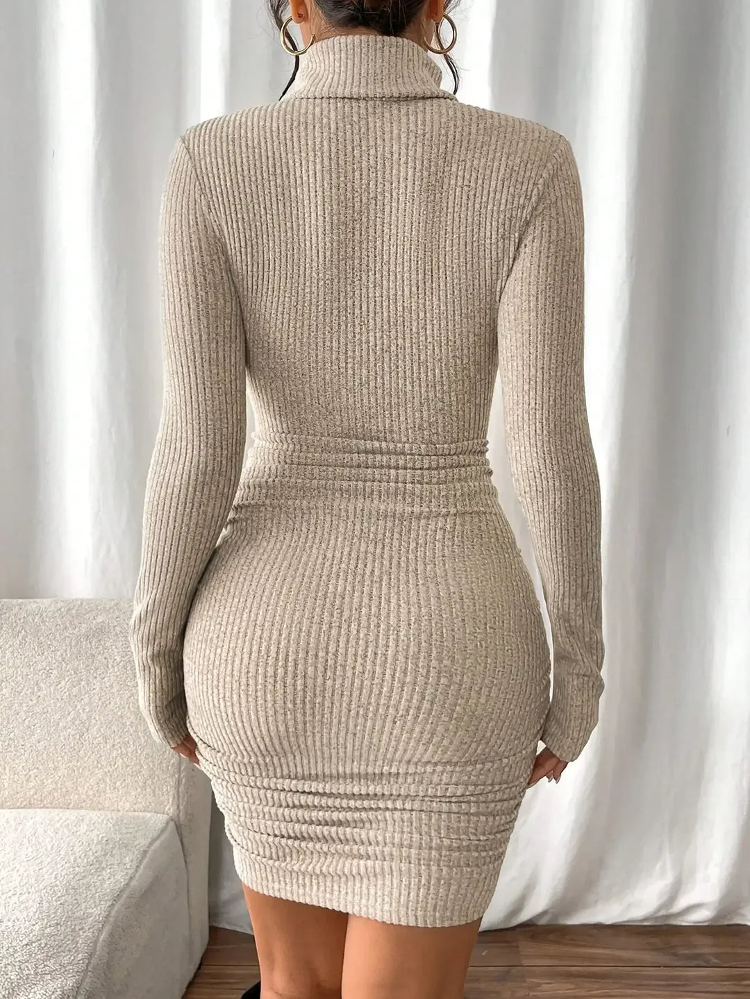 Halcyon Ribbed Turtleneck Dress